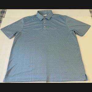 Greg Norman Play Dry Polo Shirt Men's 2XL Blue Short Sleeve Shark Logo